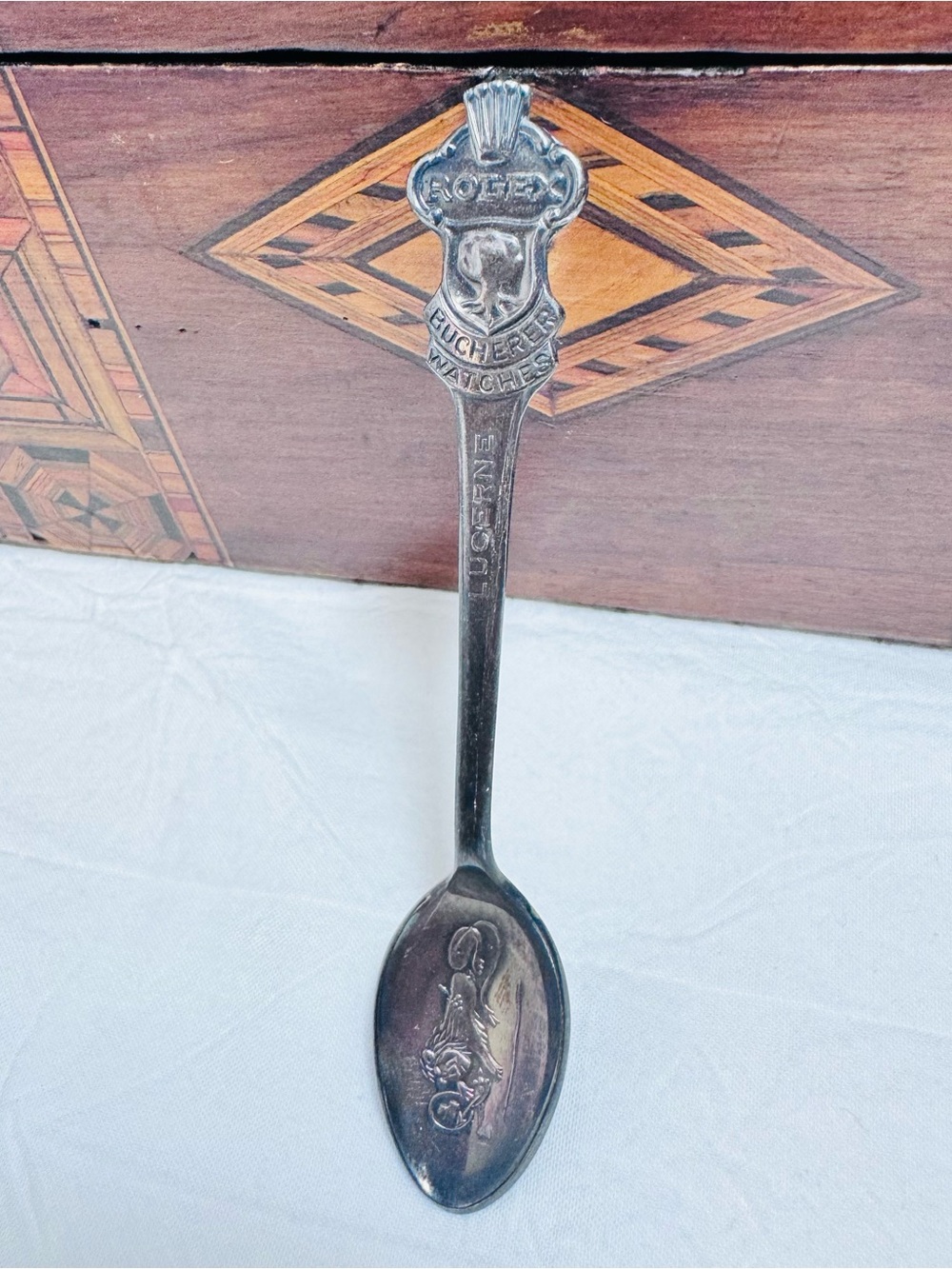 Antique Rolex Watches Silver Plated Spoon Bucherer Lion Lucerne Switzerland